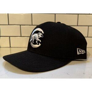 Chicago Cubs Fitted Hat Walking Bear Black Size 8 Wool 59FIFTY New Era(H11)